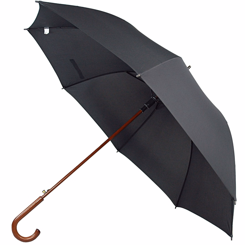 B1351 - The 60" Auto Open Wood Shaft and Hook Handle Umbrella