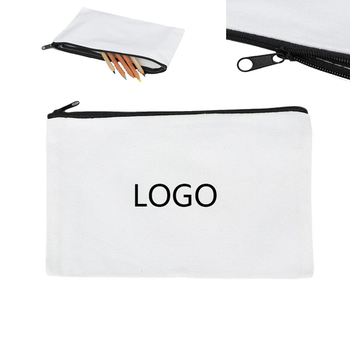 Canvas Zipper Makeup Bag And Pencil Case 1