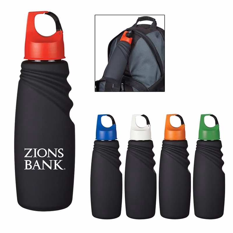 24 Oz. Matte Finish Crest Carabiner Sports Bottle