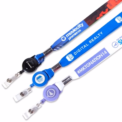 1/2" Dye Sublimated Lanyard with Badge Reel Combo