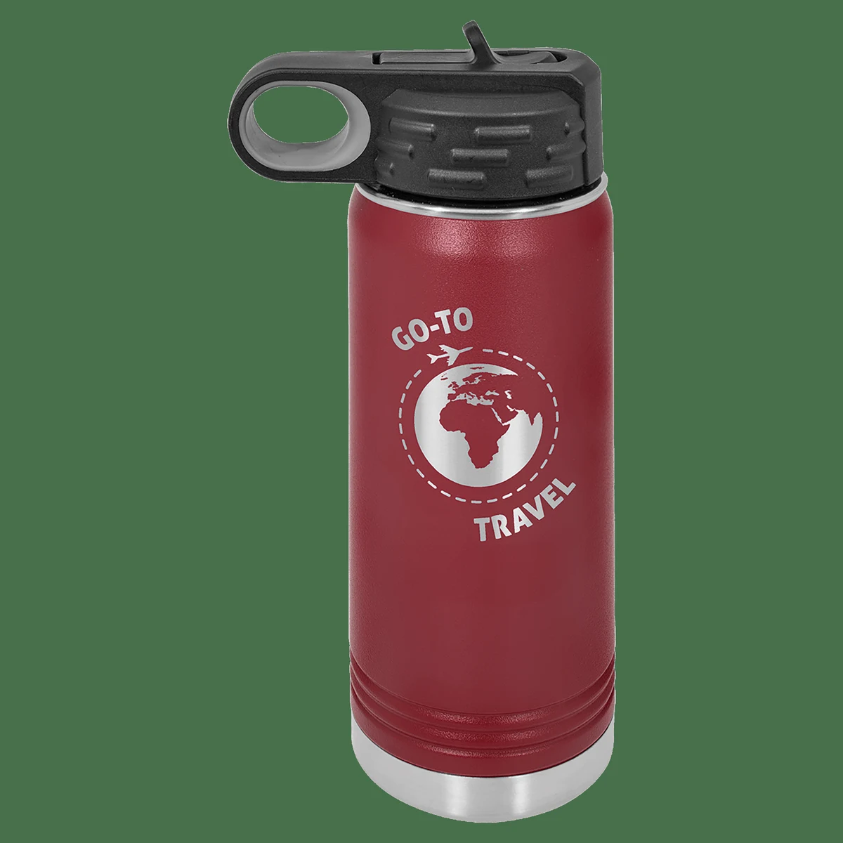 20 oz. Maroon Laser Engraved Polar Camel Water Bottles, custom water bottle with logo imprint 1