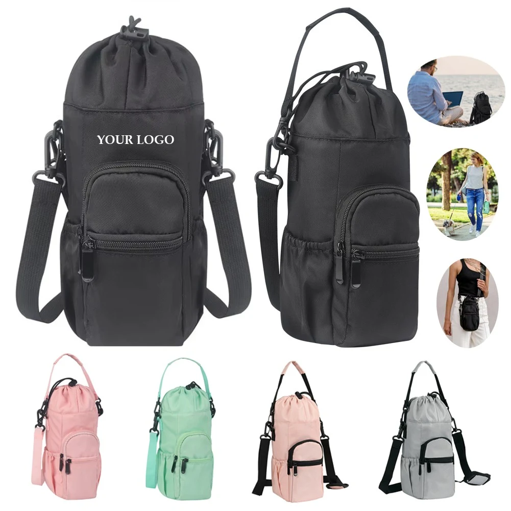 40oz Sublimation Water Tumbler Pouch With Zipper Water Bottle Carrier With Shoulder Strap 1