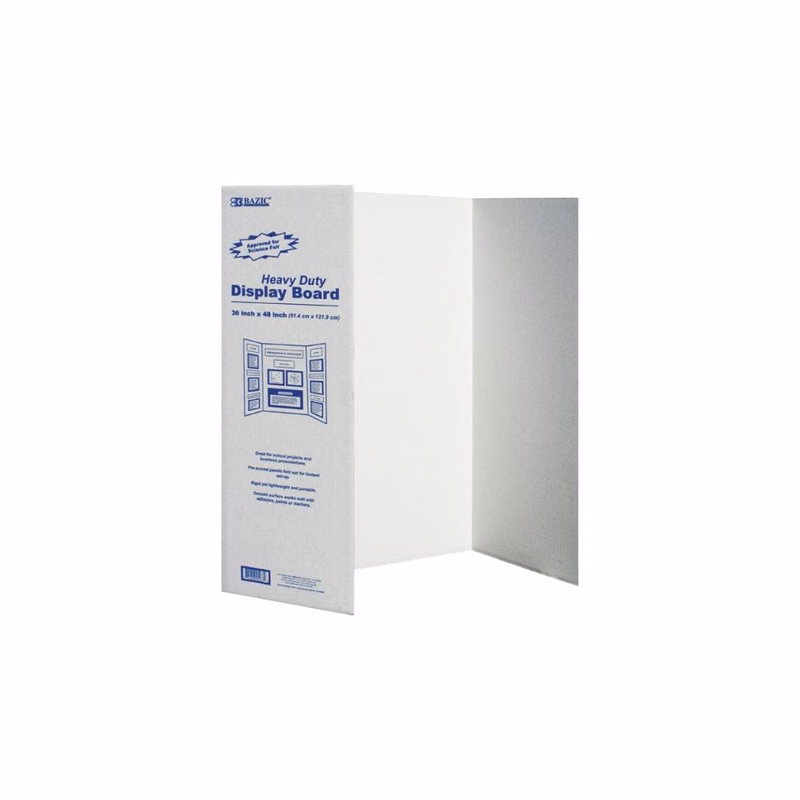 Tri-Fold Corrugated Presentation Boards - White 36" x 48"