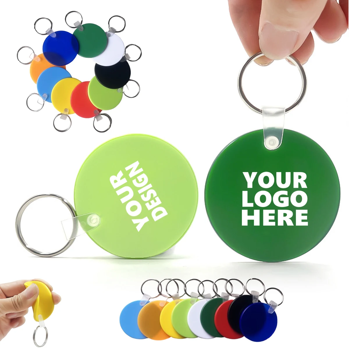 Round Soft PVC Keychain Key Tag 1