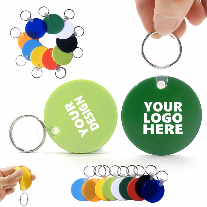 Round Soft PVC Keychain Key Tag