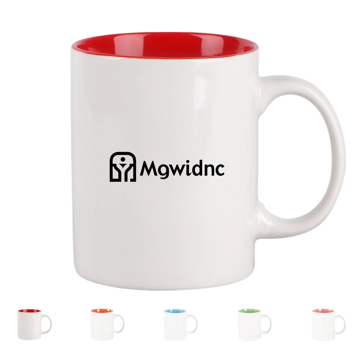 12oz Coffee Mug with Colorful Interior and White Exterior 1