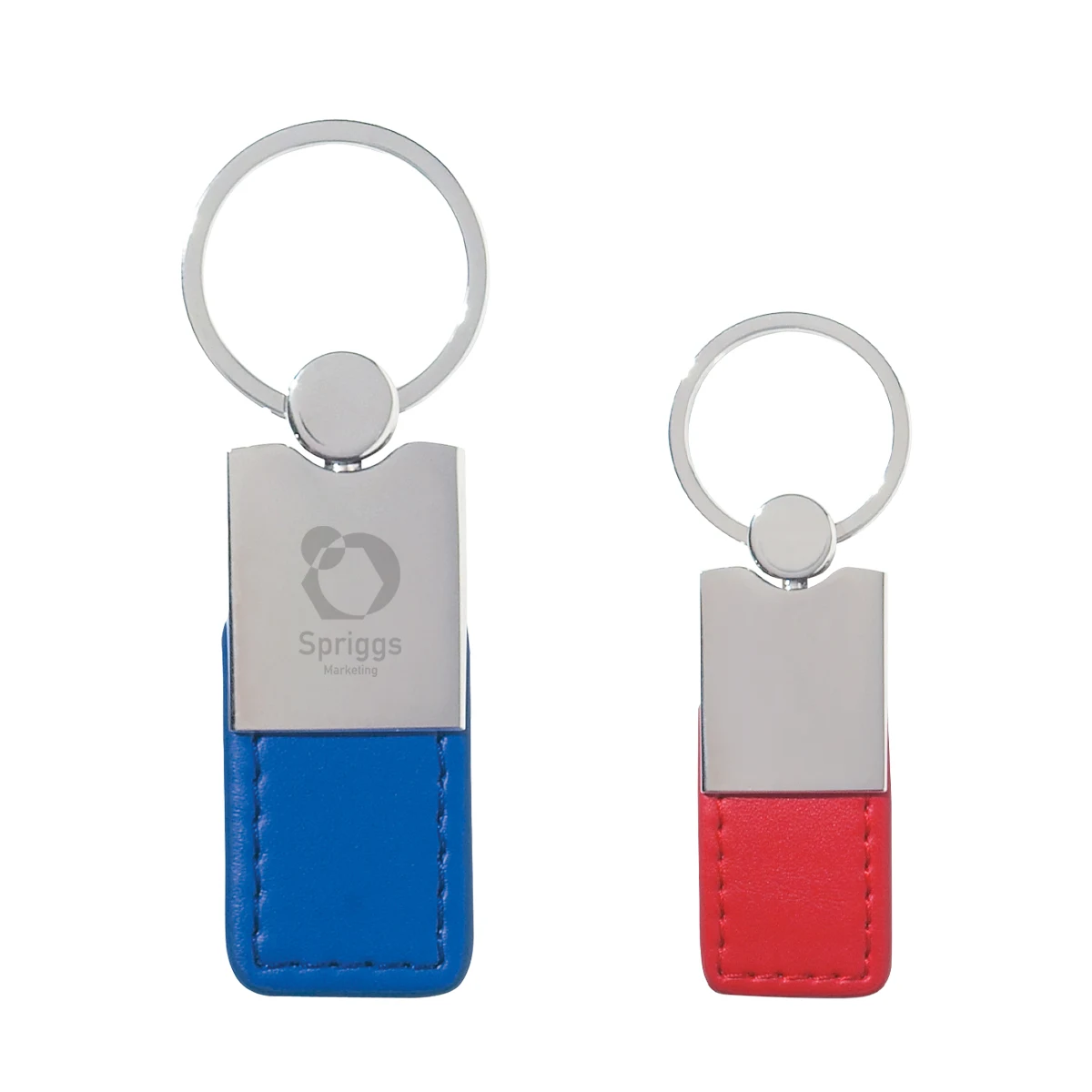 Metal/Simulated Leather Key Tag 1