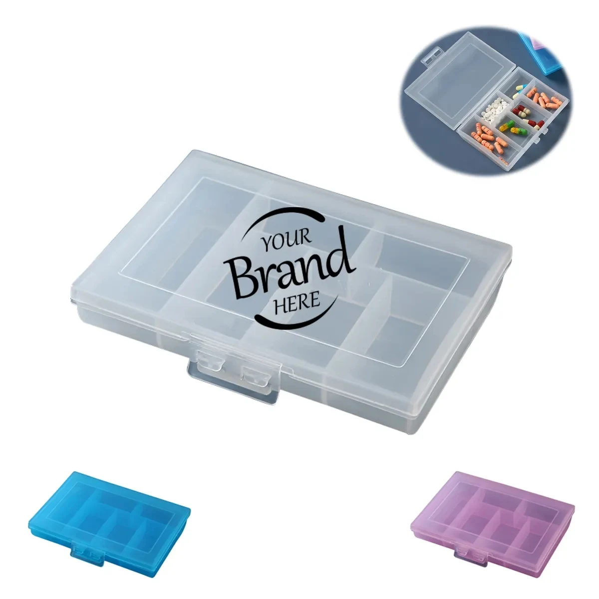 Clear Portable Pill Case 6 Grids 1