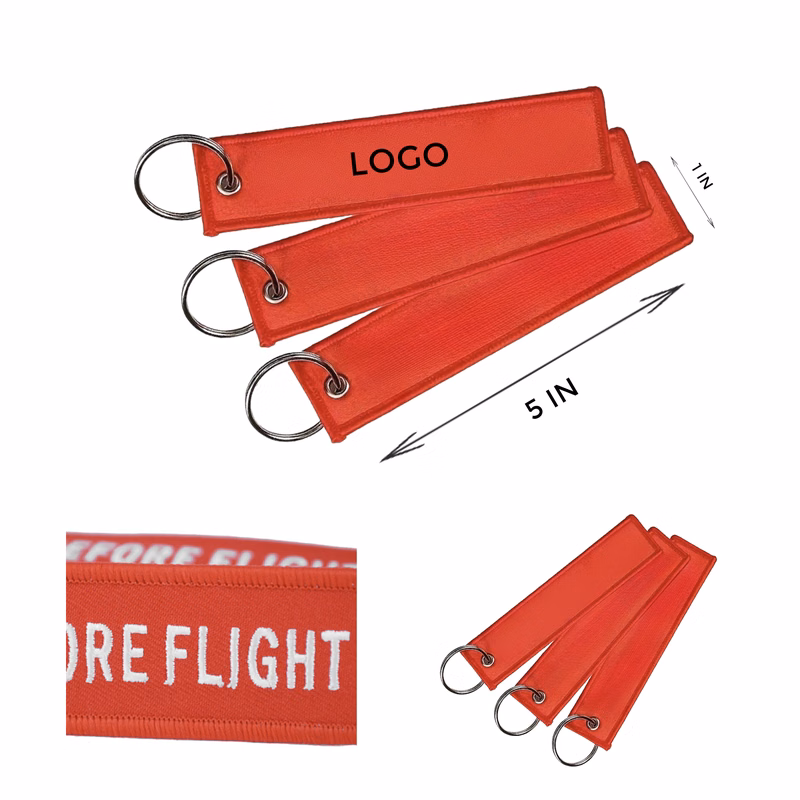Versatile Embroidery Woven Strip Keychain