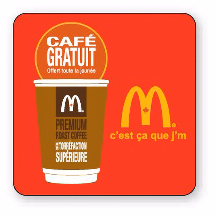 Coaster 14 Pt White Card Stock, 3 7/8" Square, Full Colour Imprint one side & varnish