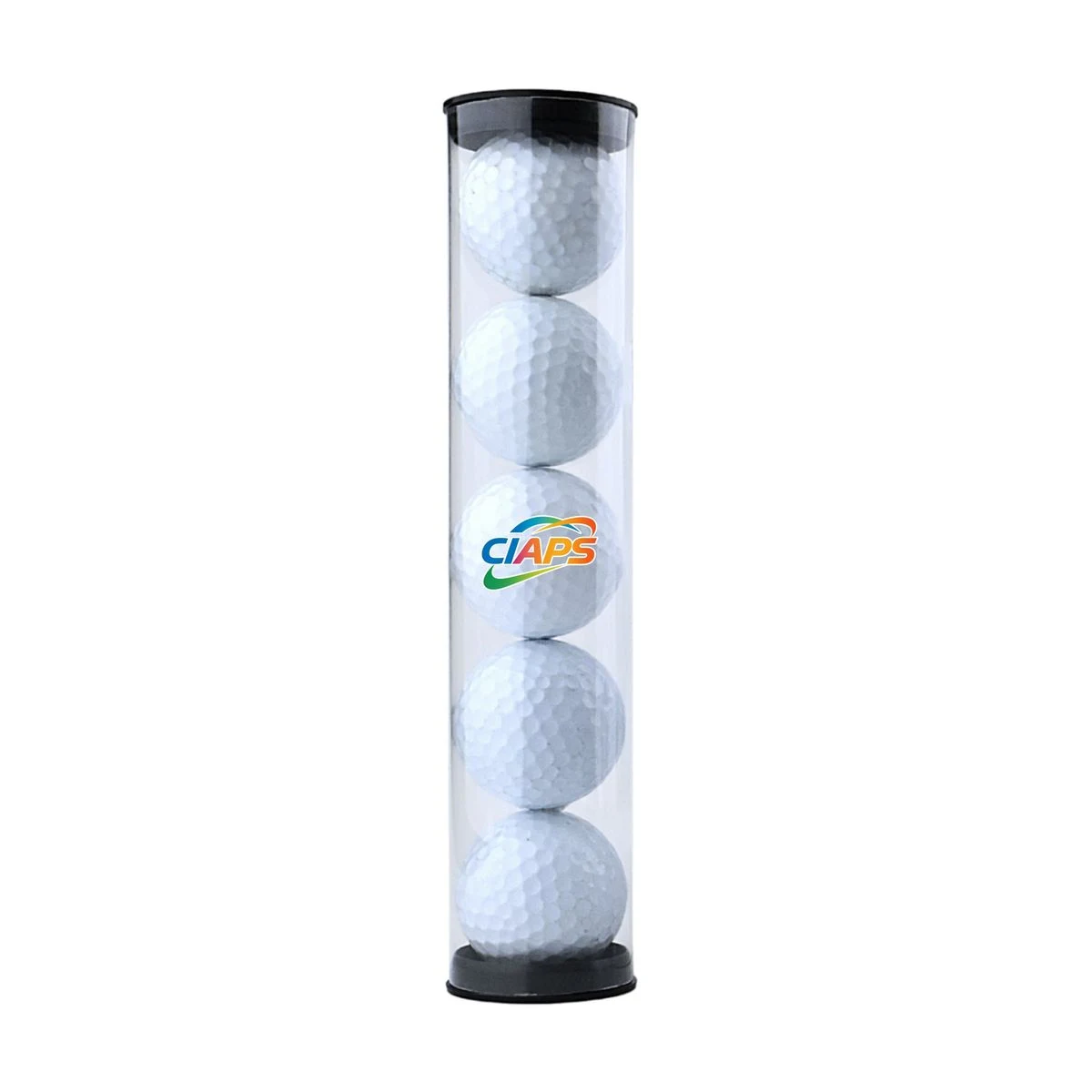 Compact 5 Golf Balls in Clear Storage Tube 1