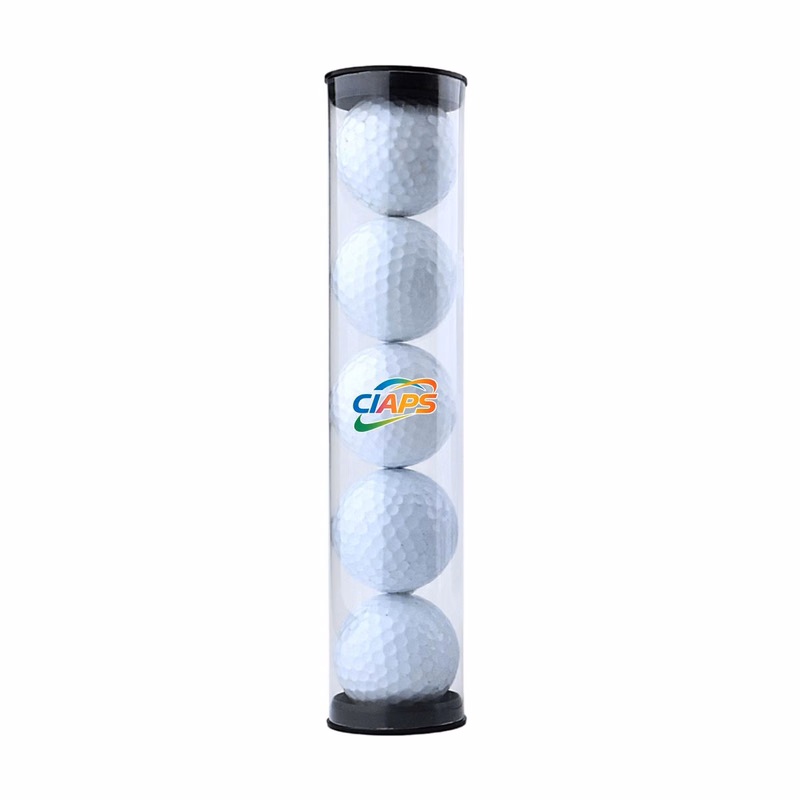 Compact 5 Golf Balls in Clear Storage Tube