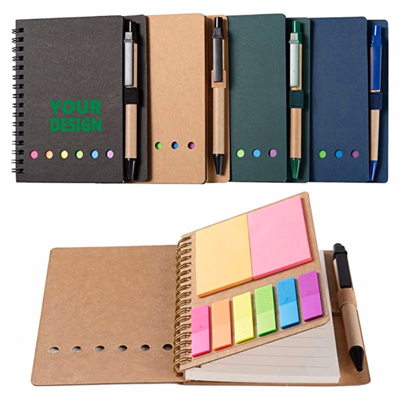 MOQ 50PCS Lined Spiral Kraft Paper Notebook