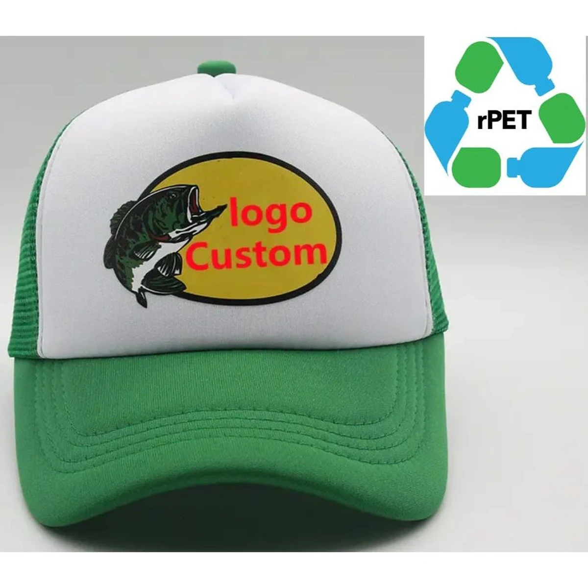 5 Panel rPET Recycled 100% Polyester & Mesh Fabric Cap 1