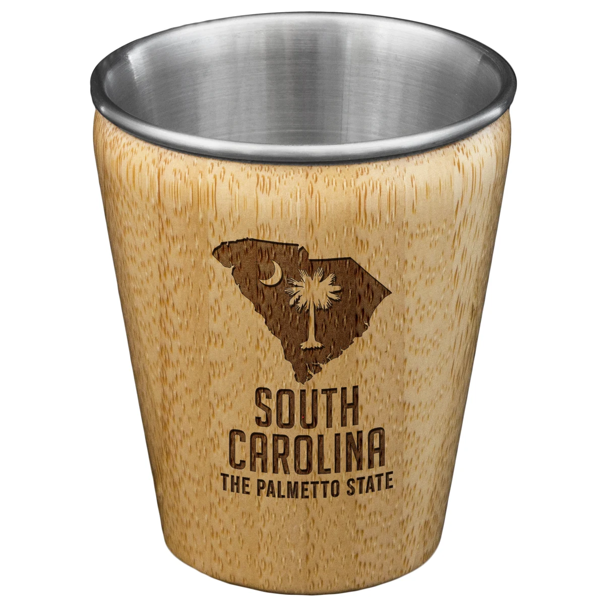 South Carolina State Bamboo and Stainless Steel Shot Glass 1