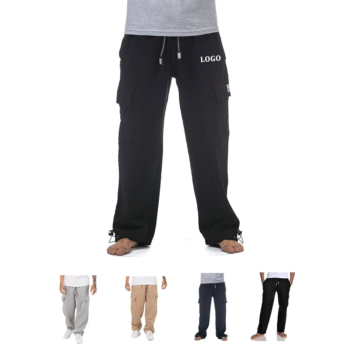 Fleece Cargo Pants, custom shorts with logo imprint 1