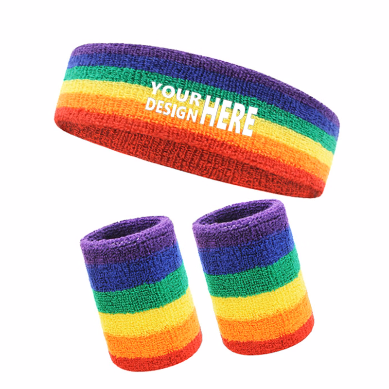 Colorful Athletic Sweatband Combo ?C Headband and Wristbands