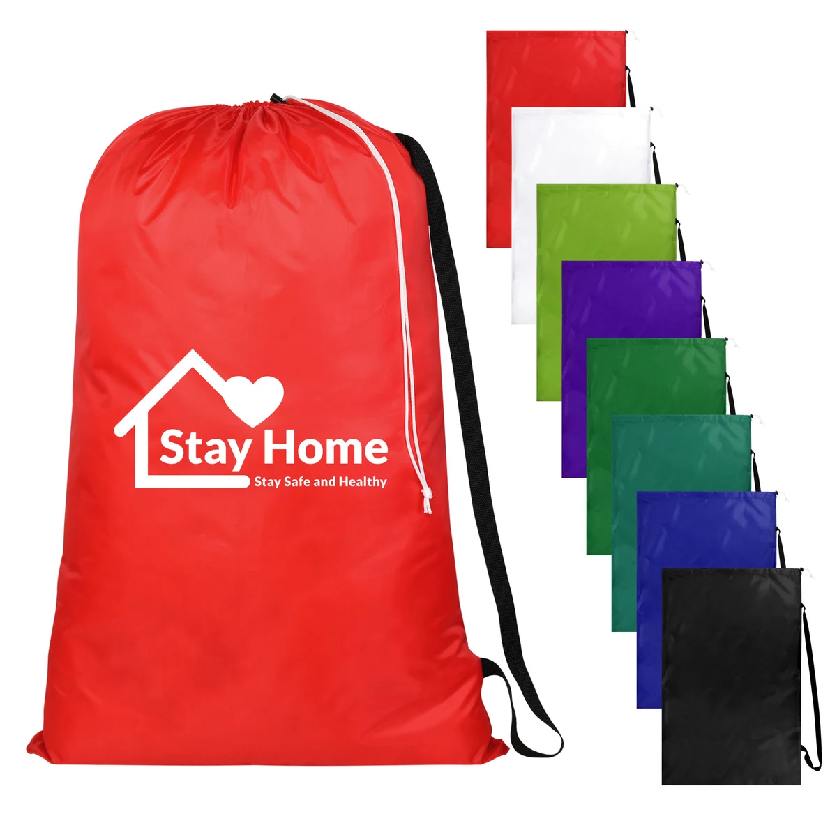 Drawstring Laundry Bag with Shoulder Strap 1
