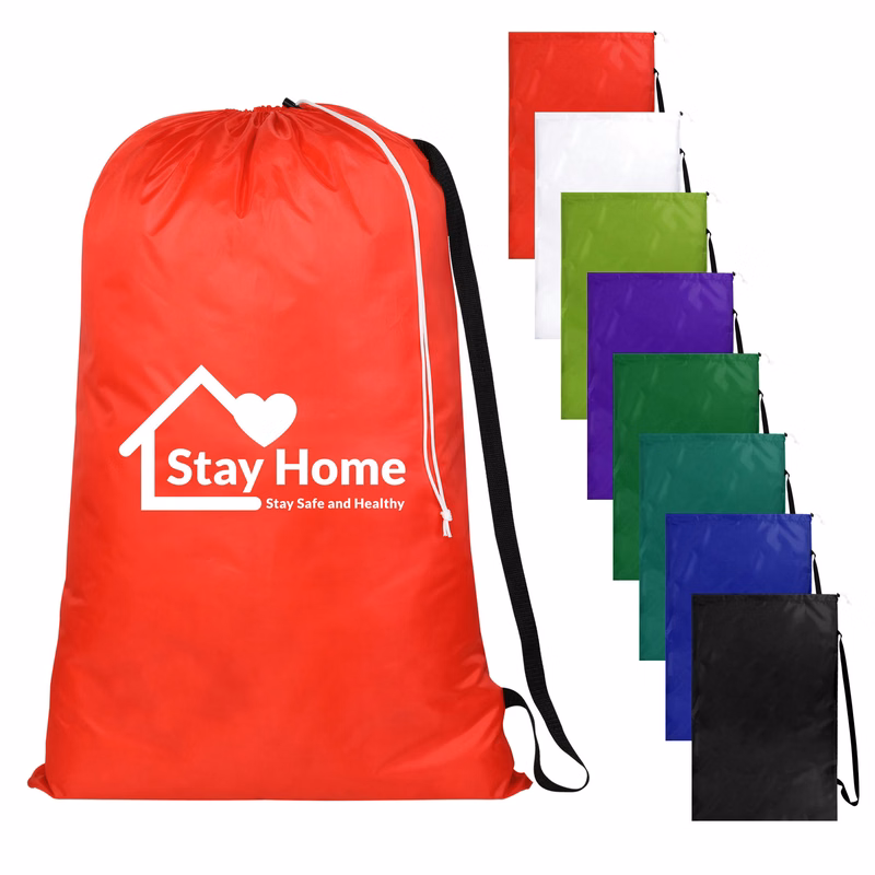 Drawstring Laundry Bag with Shoulder Strap