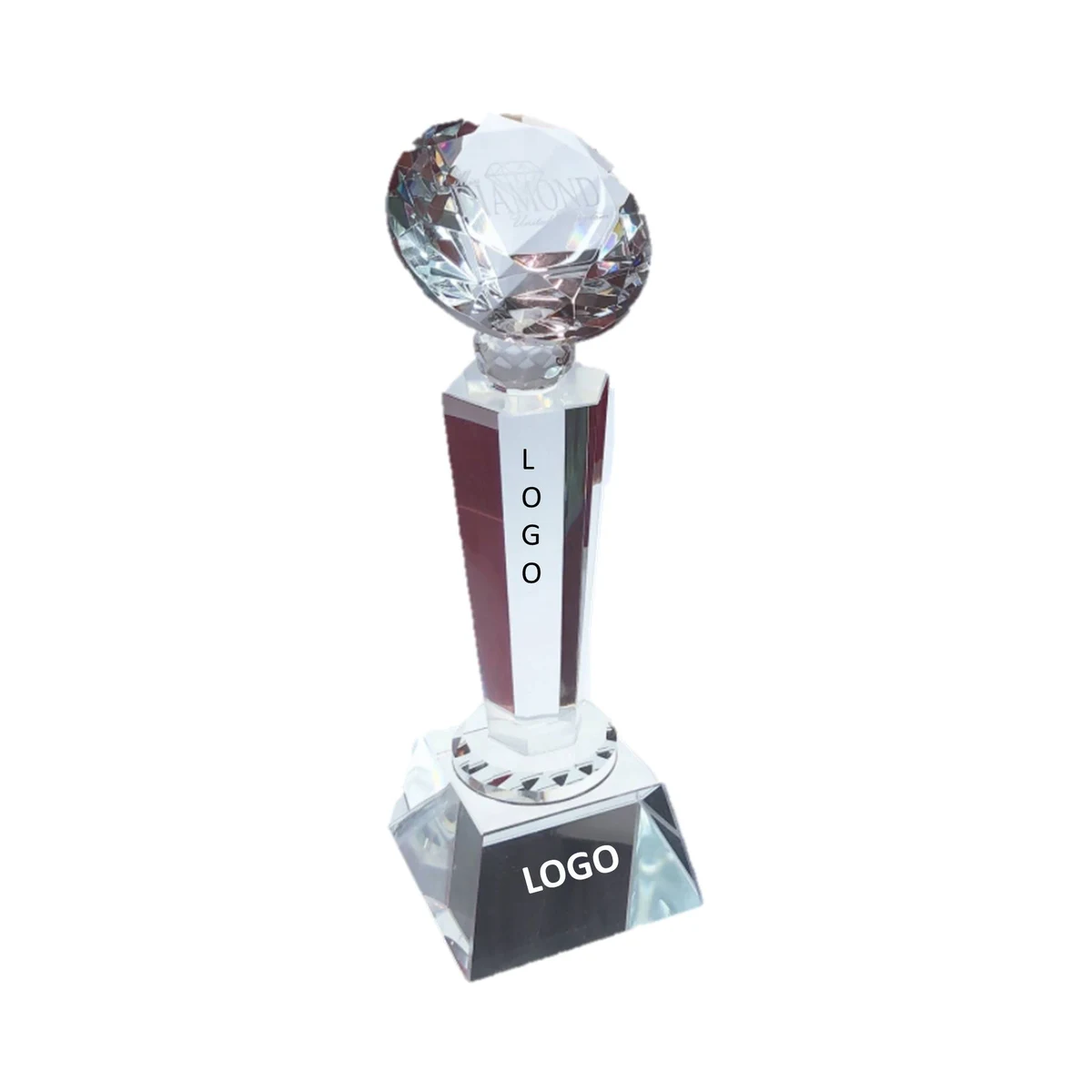 Crystal Award Diamond Trophy With Base 1