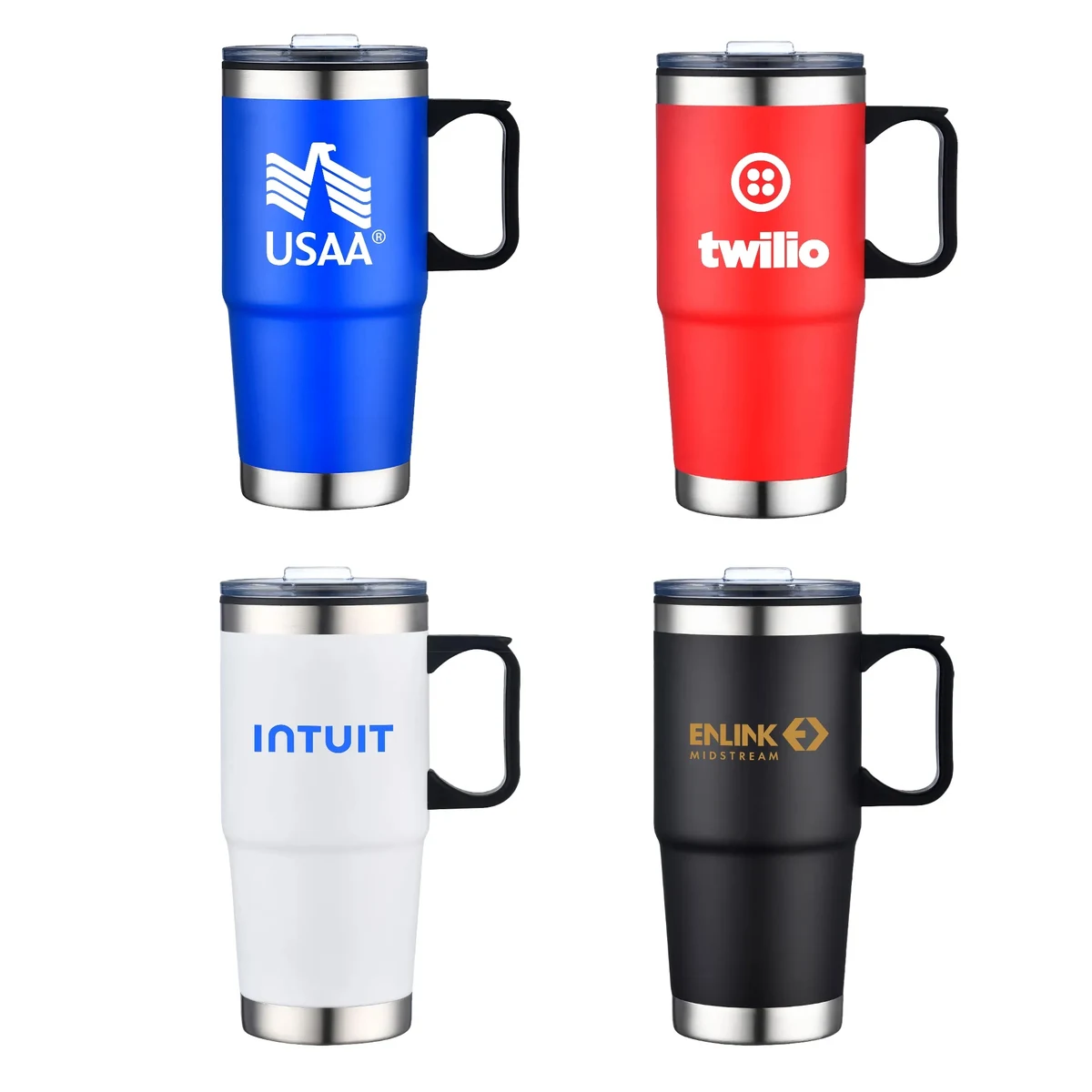 24oz Double Wall SS / PP Mug with Clear Closure Lid and Hand 1