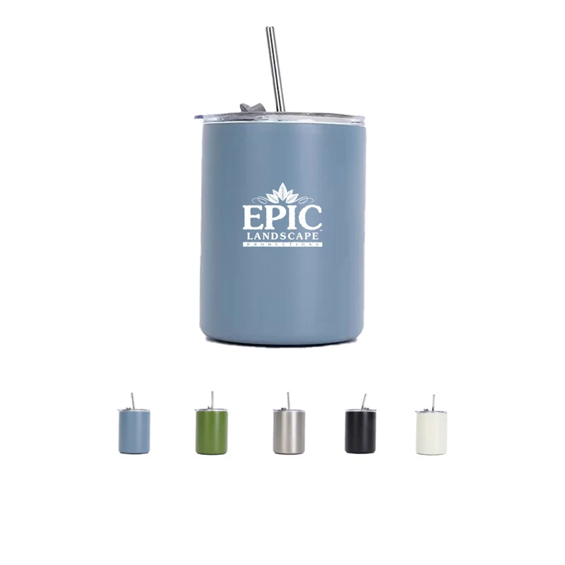 12 Oz Vacuum Insulated Double Wall Stainless Steel Coffee Mug Travel Tumbler With Straw 1