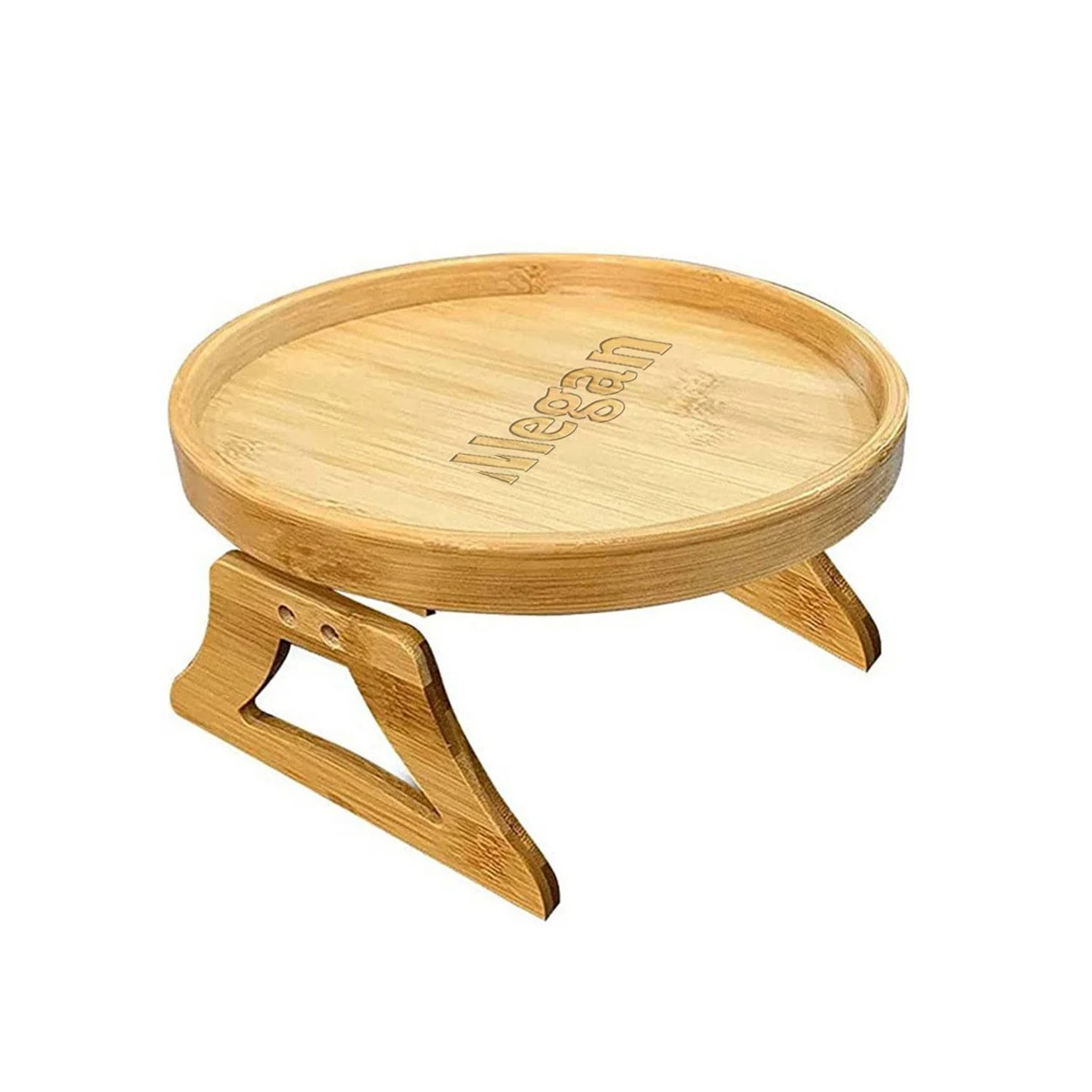 Foldable Wooden Circular Sofa Armrest Fruit tray 1
