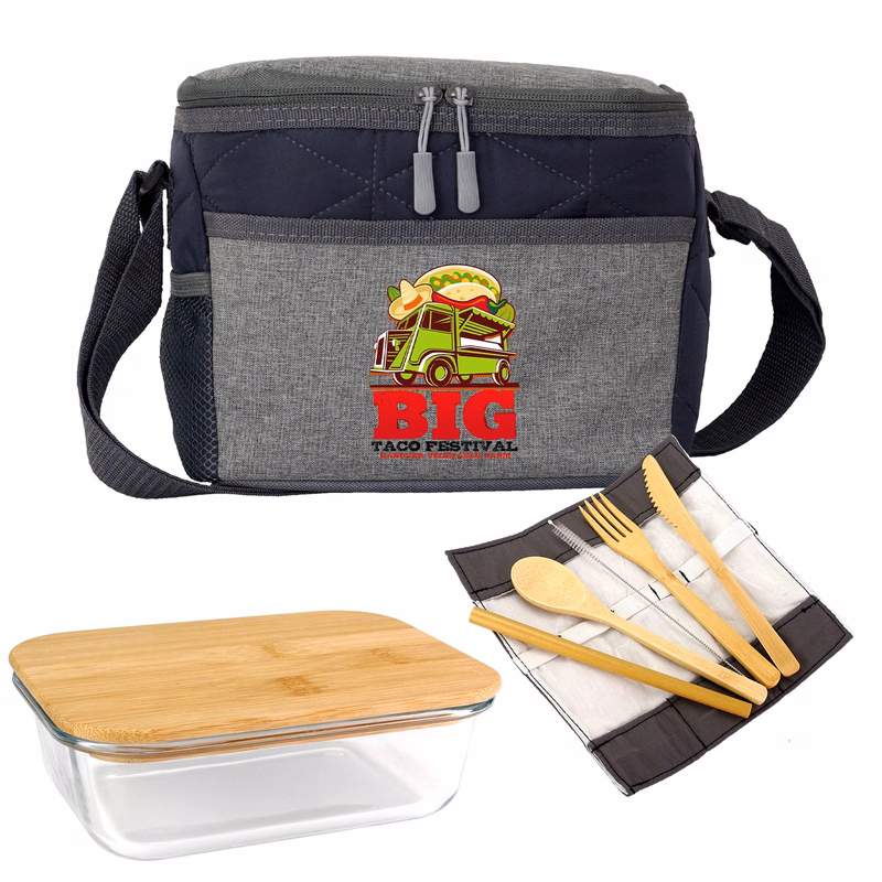 Quilted Bamboo Lunch Set