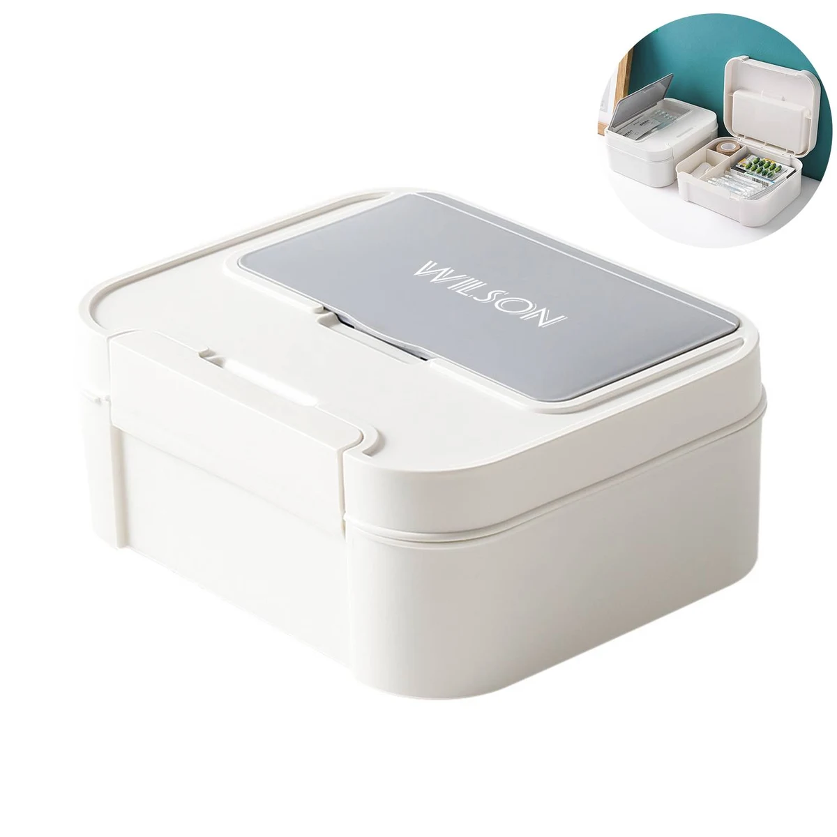 Multifunctional Plastic Student Stationery Storage Box 1