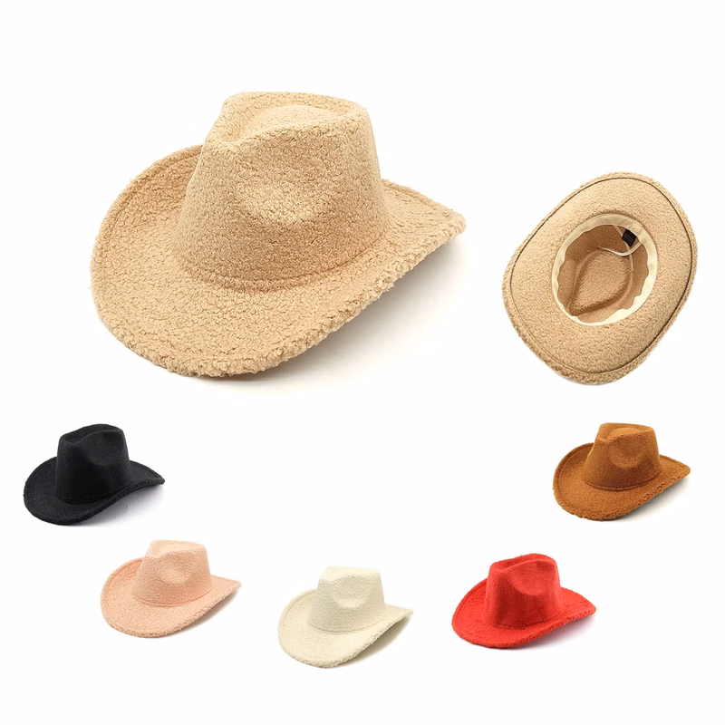 Classic Outdoor Lambhair Western Cowboy Cowgirl Hats