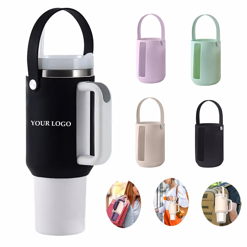 40 OZ Silicone Water Bottle Sleeve with Handle