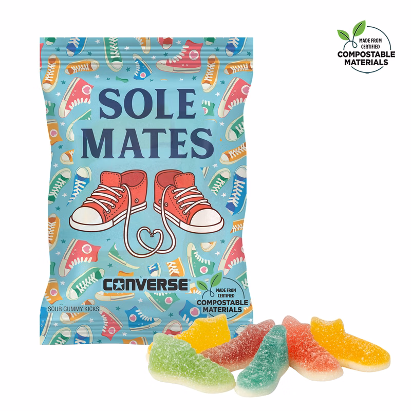 4 oz. ECO-Digibag™, Compostable & Full Color, Sour Gummy Kicks