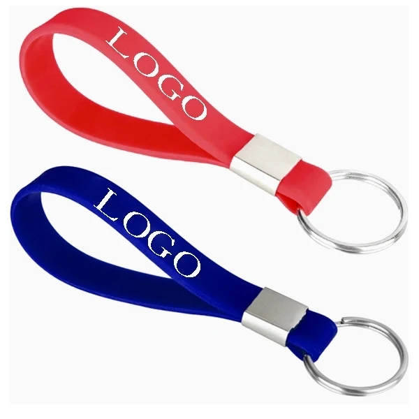 Custom Silicone Bracelet Strap Keychain 1