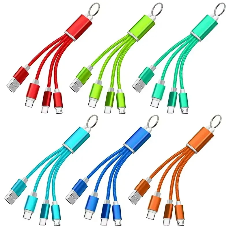 3 in 1 Light Up Charging Cable with Keychain 1
