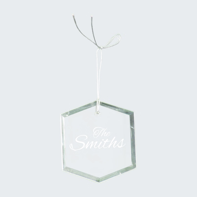 3" Crystal Hexagon Ornament