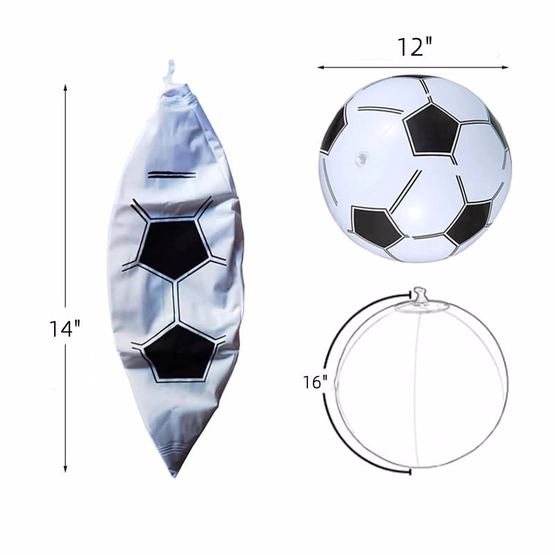 16" Black and White Football Beach Ball