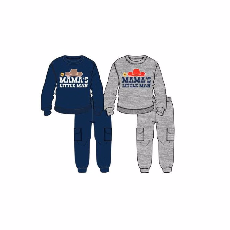 Boys' Fleece Top & Pant Set Blue/Gray 12-24m