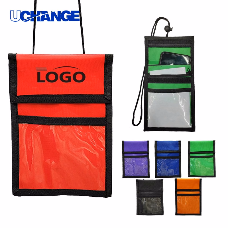 Nylon Neck Wallet Badge Holder with Lanyard