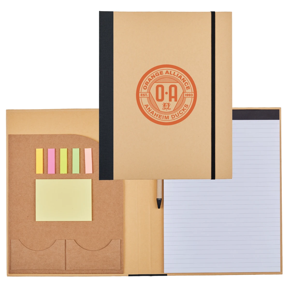 Recycled Cardboard Notebook w/ Notepad and Sticky Notes 1