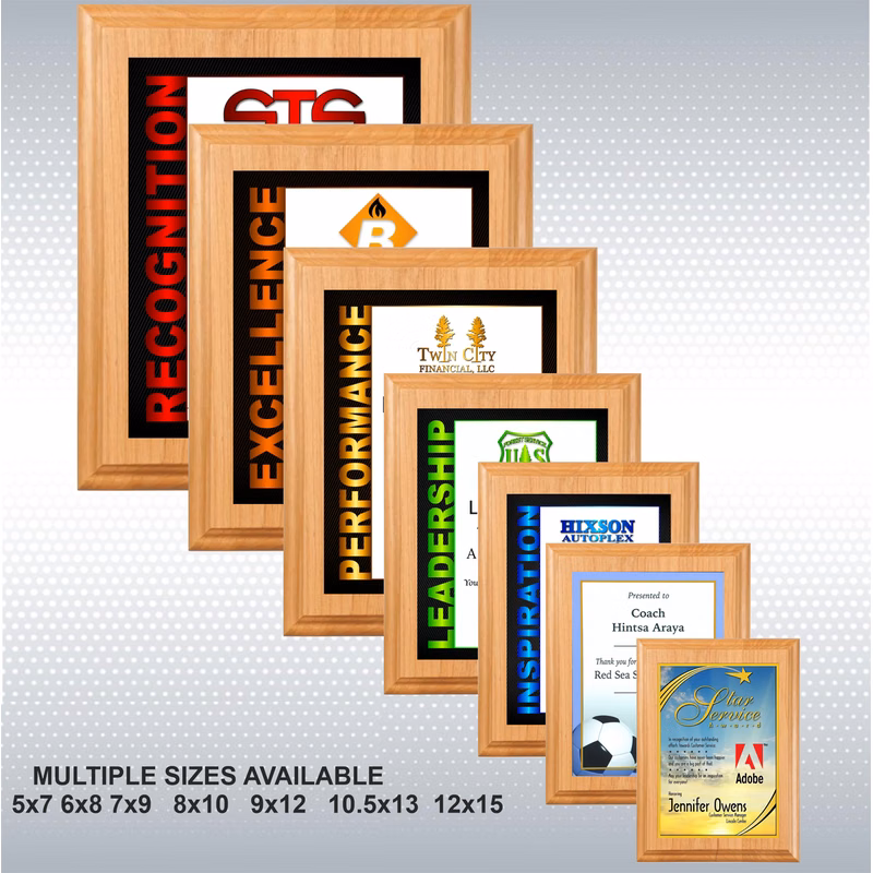 Alder Wood Plaque w/Full Color Sublimated Plate