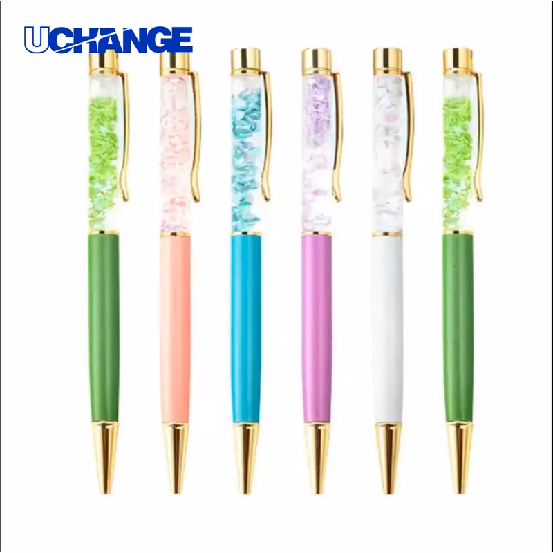 Dried Flower Metal Ballpoint Pen for Creative Gifting & Desk Display