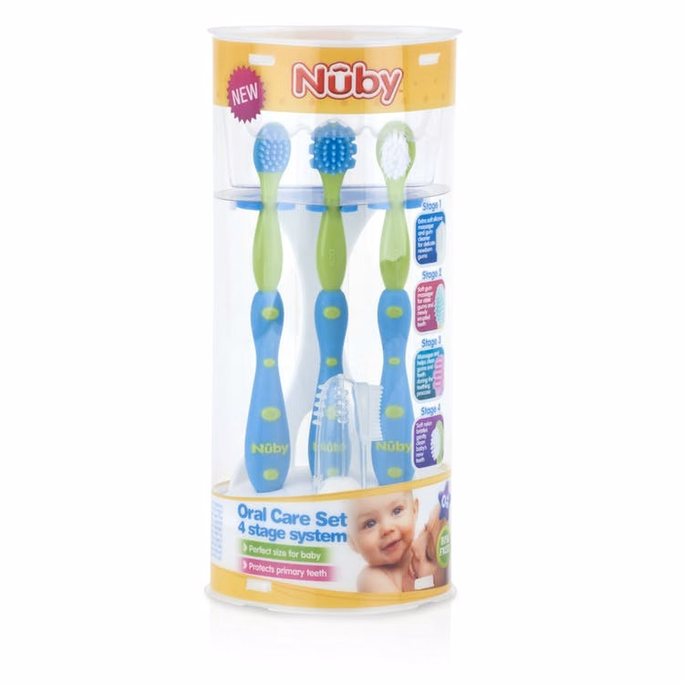 Nuby 4 Stage Oral Care Sets - Colors May Vary