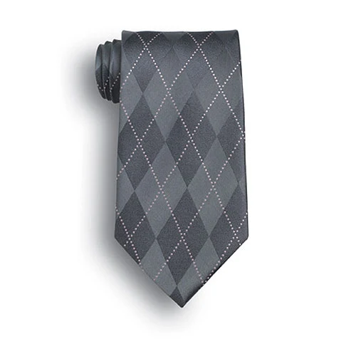 Gray Argyle Woven Silk Neck Tie 1