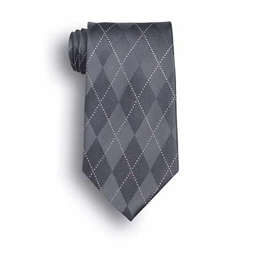 Gray Argyle Woven Silk Neck Tie