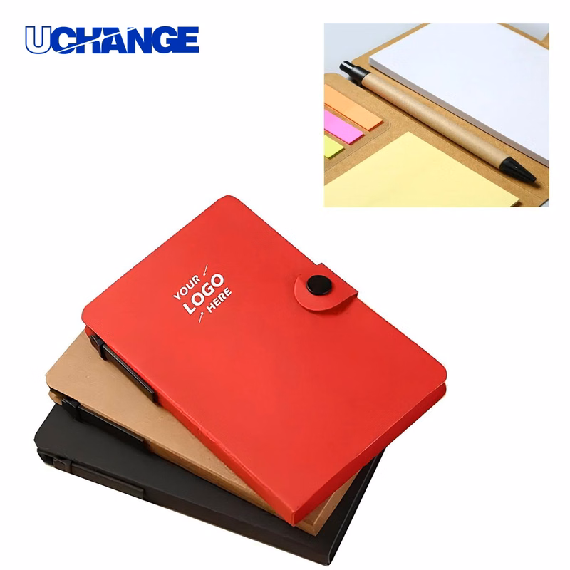 Kraft Notebook Pen Composition Sticky Set for School