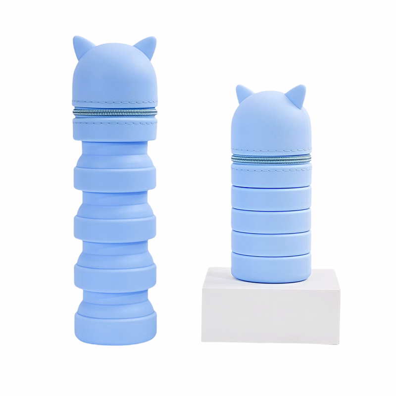 Silicone Expandable Pencil Holder - Cute Foldable Pen Cup