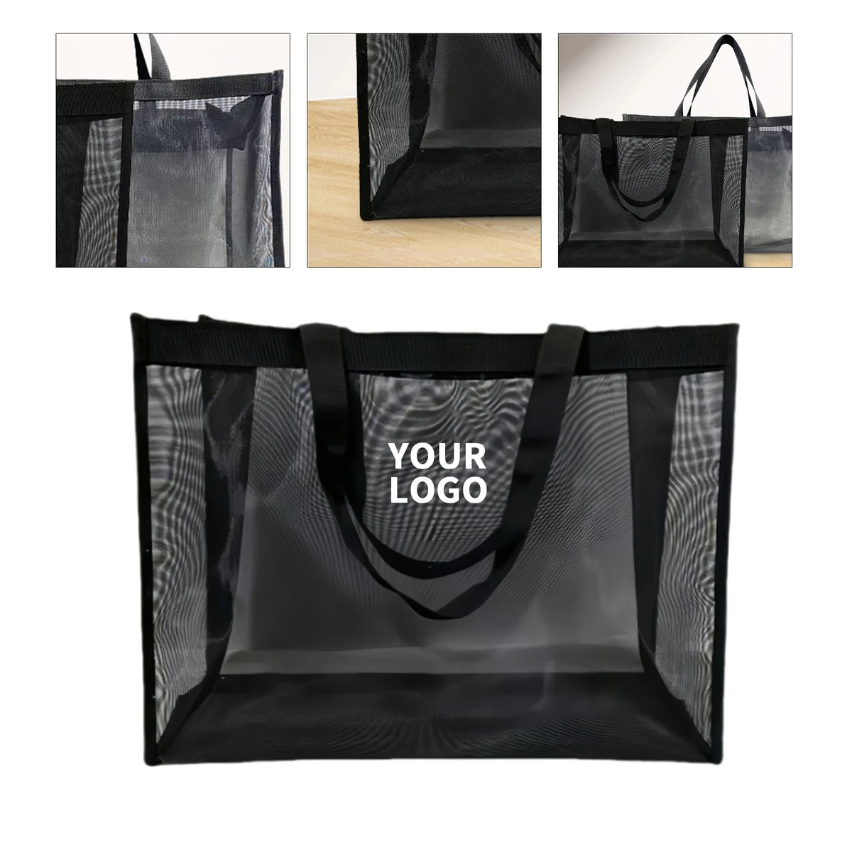 Large Mesh Beach Tote Bag 19.7" x 5.9" x 13.8" 1