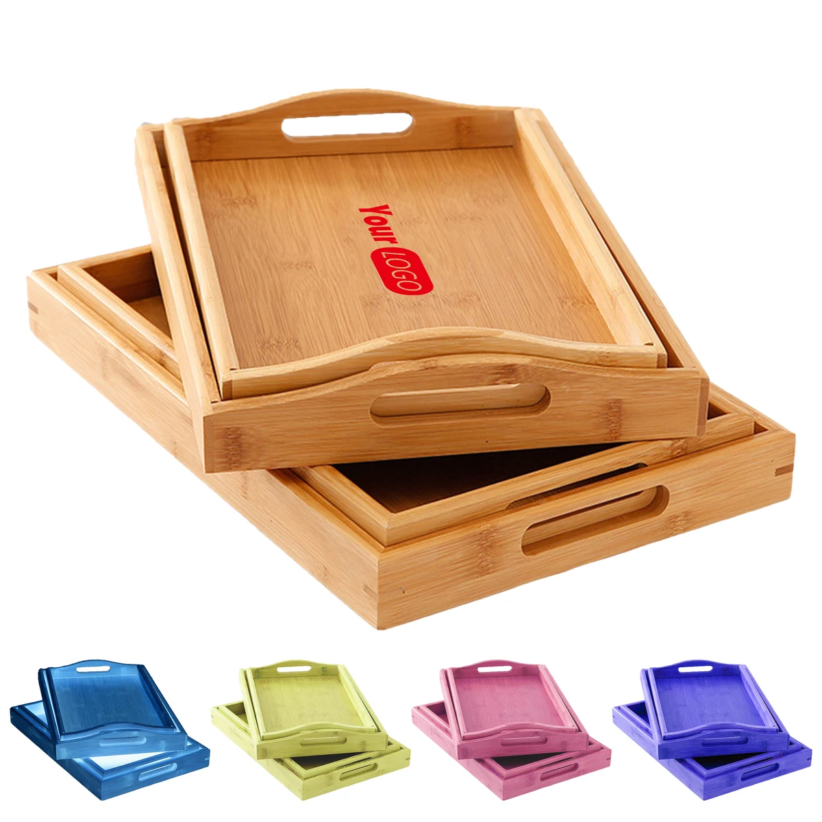 Wood Rectangular Household Tea Tray 1