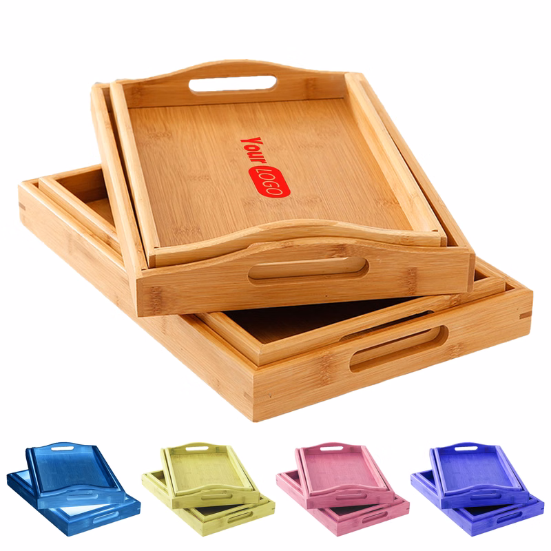 Wood Rectangular Household Tea Tray