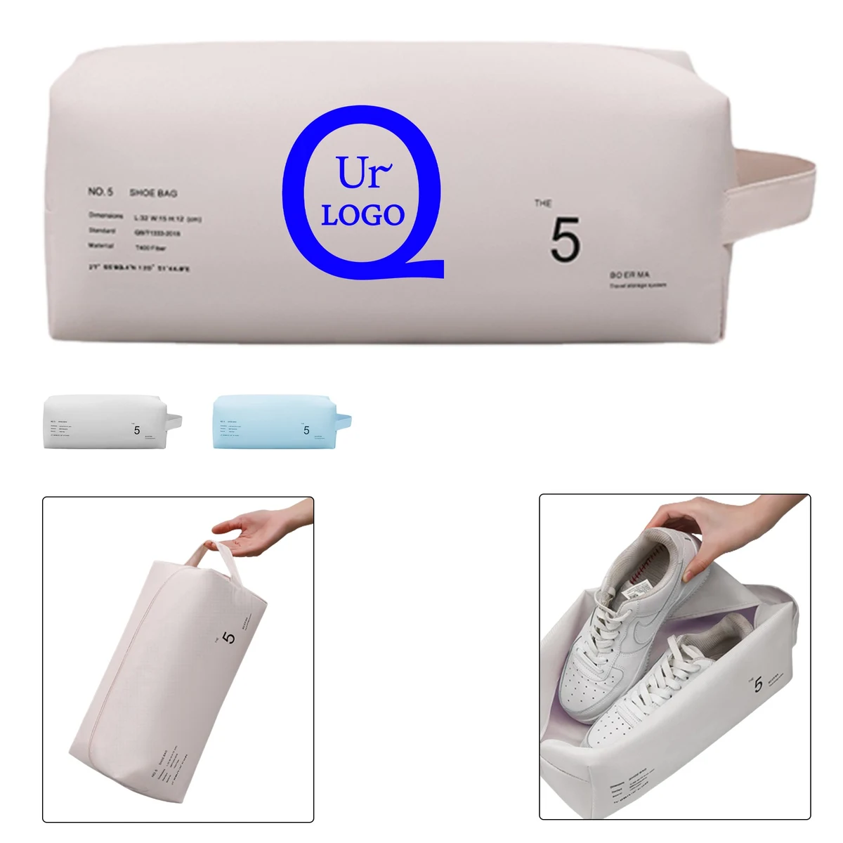 13.77 X 5.9 X 2.95 Inch Oxford Washable Shoe Bag 1